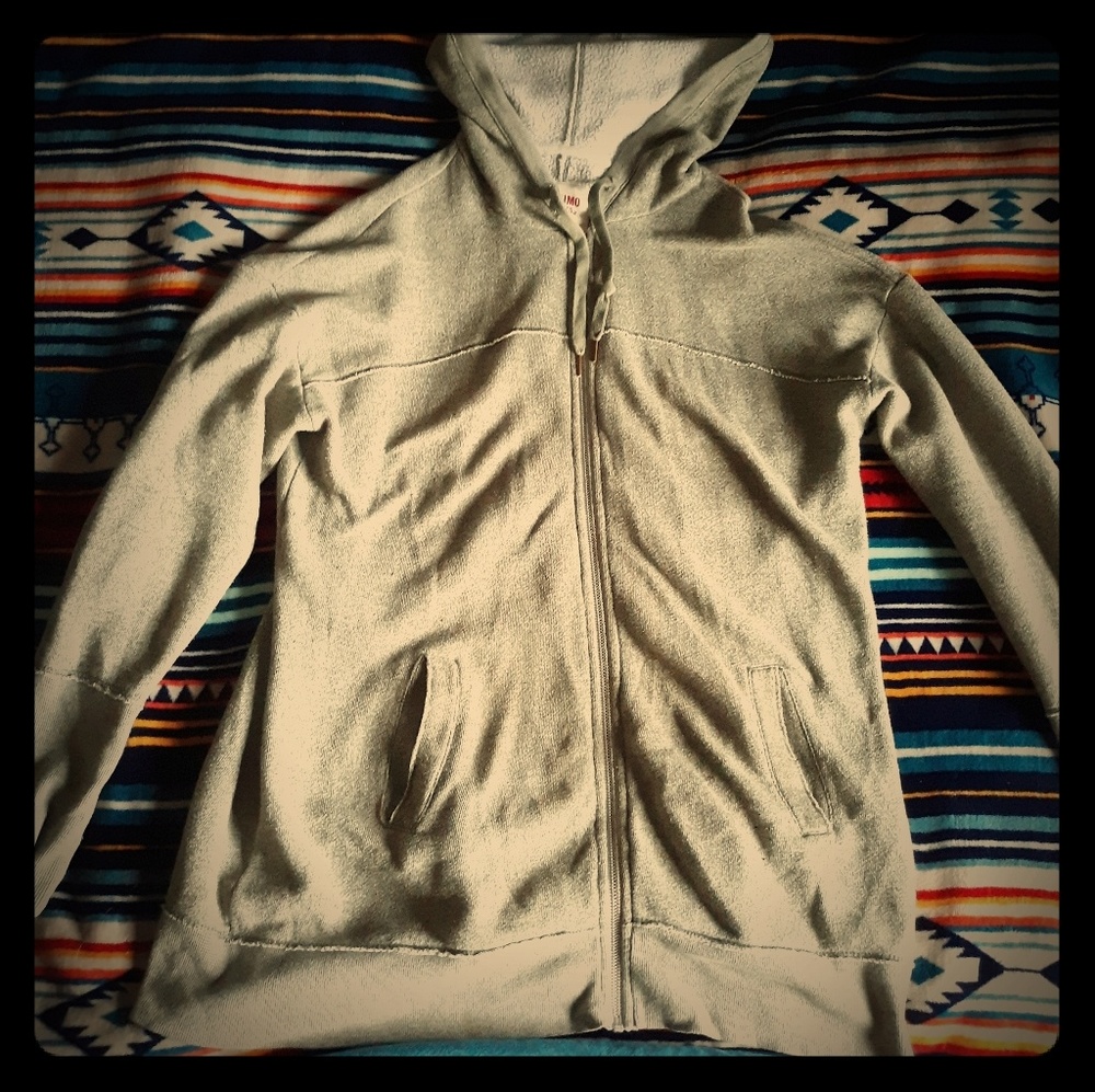 Olive green hoodie.